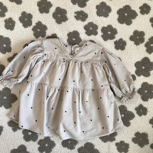 Zara Kids Blouse - Cream with Black Polka Dots